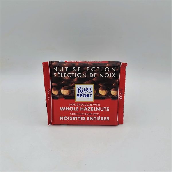 Ritter Sport Dark Chocolate With Whole Hazlenuts, 100g